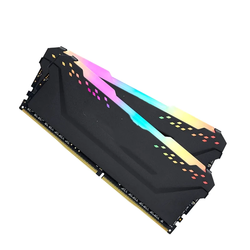 Single DDR4 module with RGB bar, angled