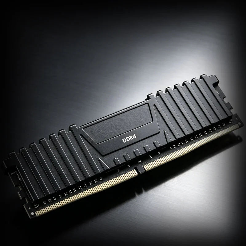 DDR4 memory module on black