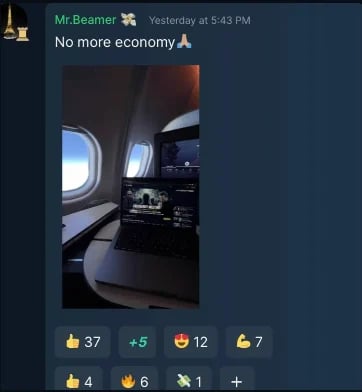 Interior of private jet cabin
