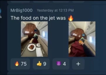 First class airplane meal at 35,000 feet