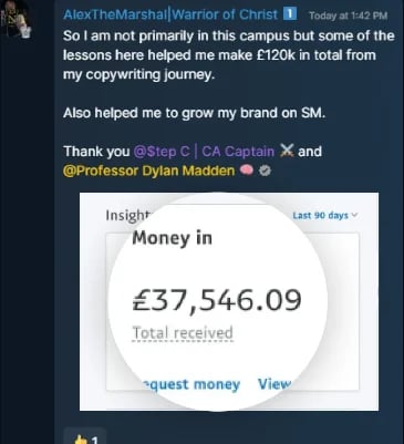 Dashboard showing £37,546.09 received in last 30 days