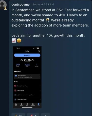 Mobile app dashboard displaying AU $46,610.06 balance